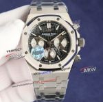 HBF Audemars Piguet Royal Oak Chronograph Black-Silver Face Stainless Steel Replica Watch 